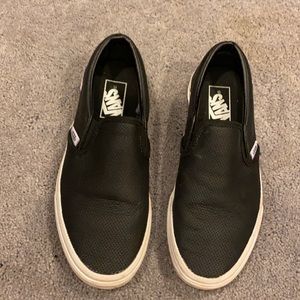 black leather vans
